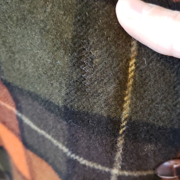 Plaid wool orange and green top Size small - Picture 4 of 7